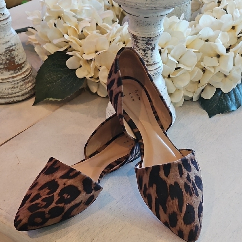 a new day Leopard Print Pointed D'Orsay Flats - Brown & Black - Picture 2 of 8